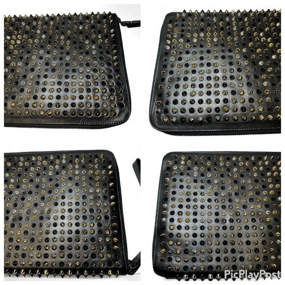 Christian Louboutin Black Leather Calfskin Spiked iPad Case/Wristlet - Picture 16 of 16